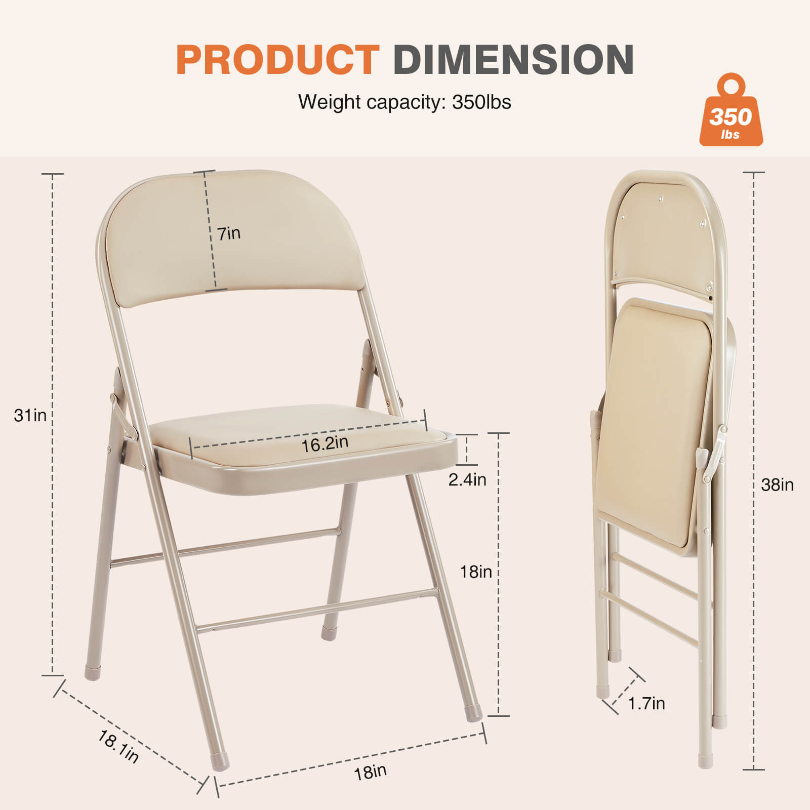 Leather Folding Chair for Events and Home Use