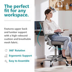 Office Chair with Reversible Armrest Lumbar Support