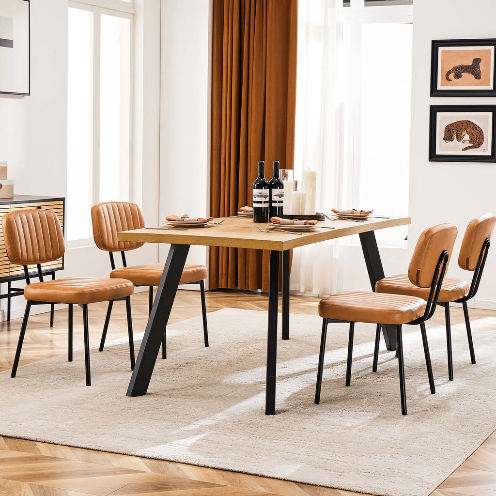 Dining Chair 2 Piece Faux Leather Cushion Set for Dining Room