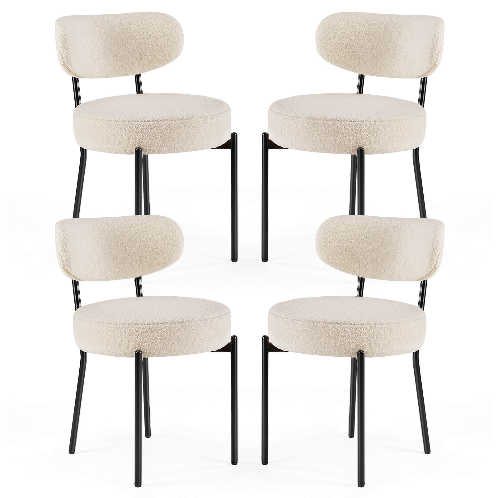 Dining Chair Set of 4 Soft Cushions for Dining Room