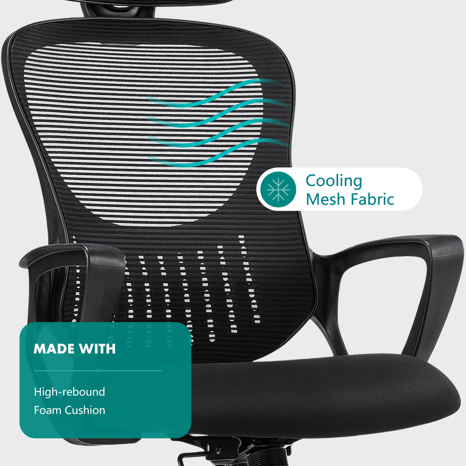 Office Chair High Back with Adjustable Headrest for Office