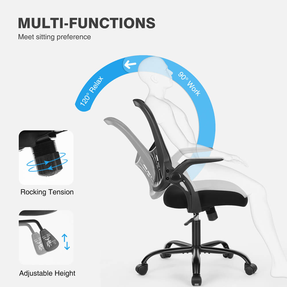 Office Chair with Wheels Reversible Armrests