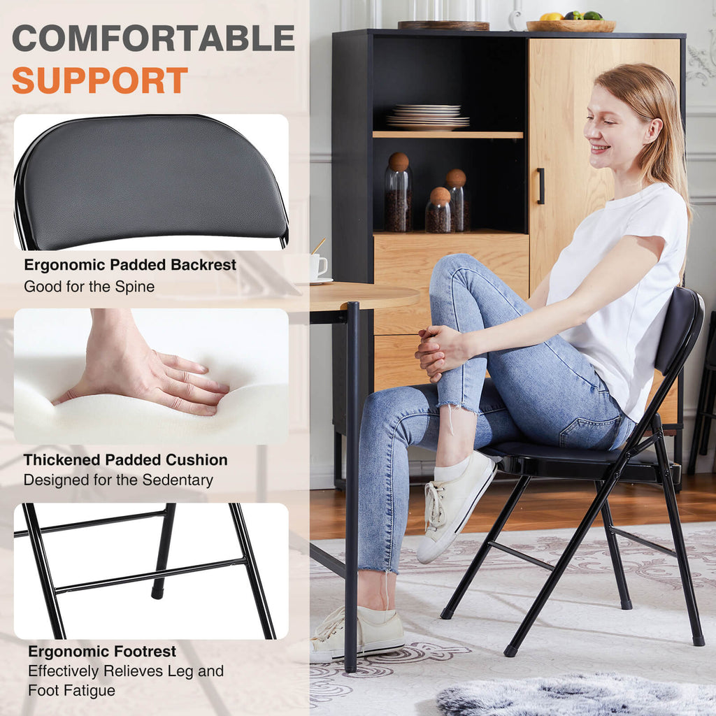 Leather Folding Chair for Events and Home Use