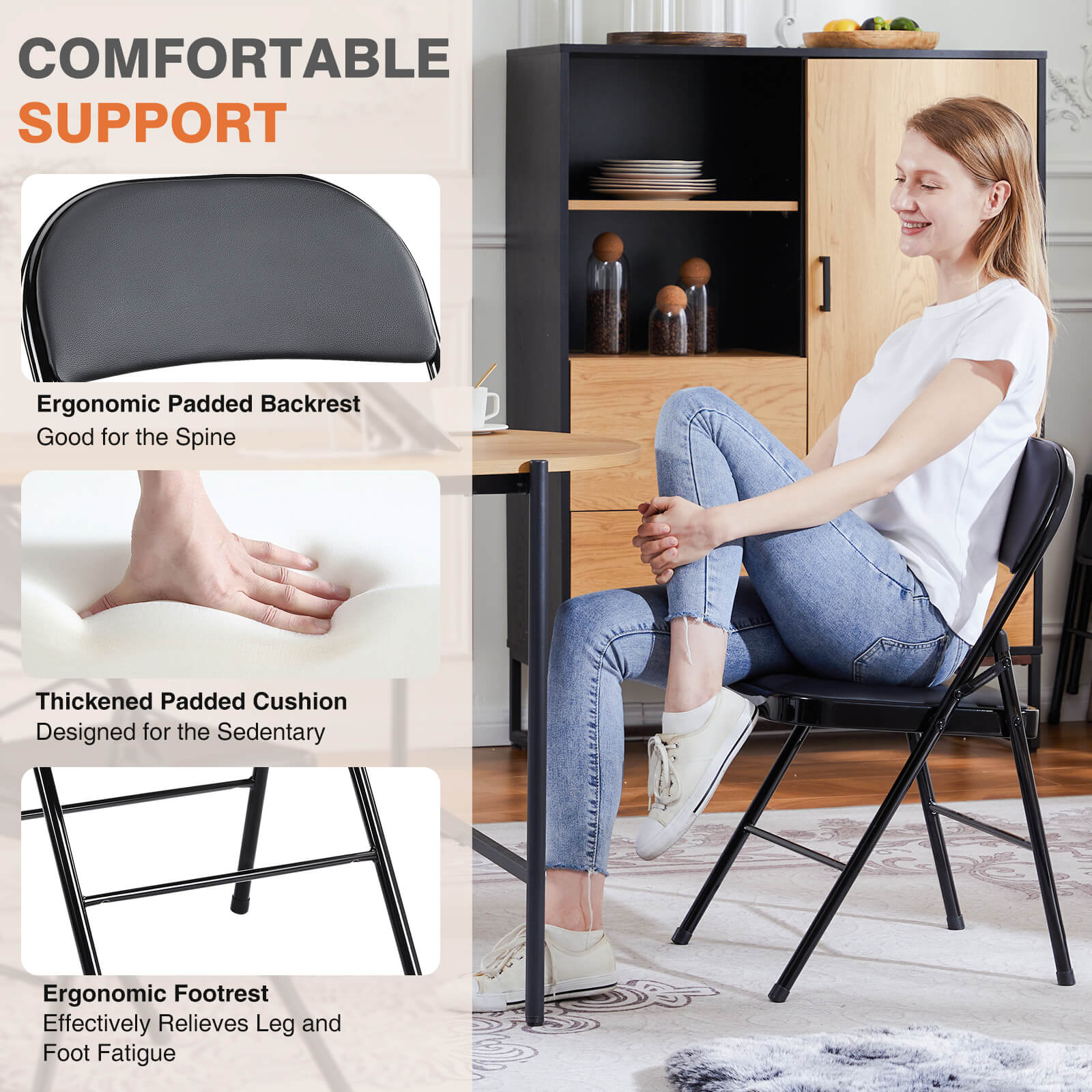 Leather Folding Chair for Events and Home Use