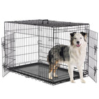 Dog Crate Double Door with Divider Foldable Indoor/Outdoor