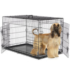 Dog Crate Double Door with Divider Foldable Indoor/Outdoor