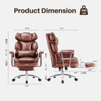 Computer Chair Leather with Leg Rest for Office