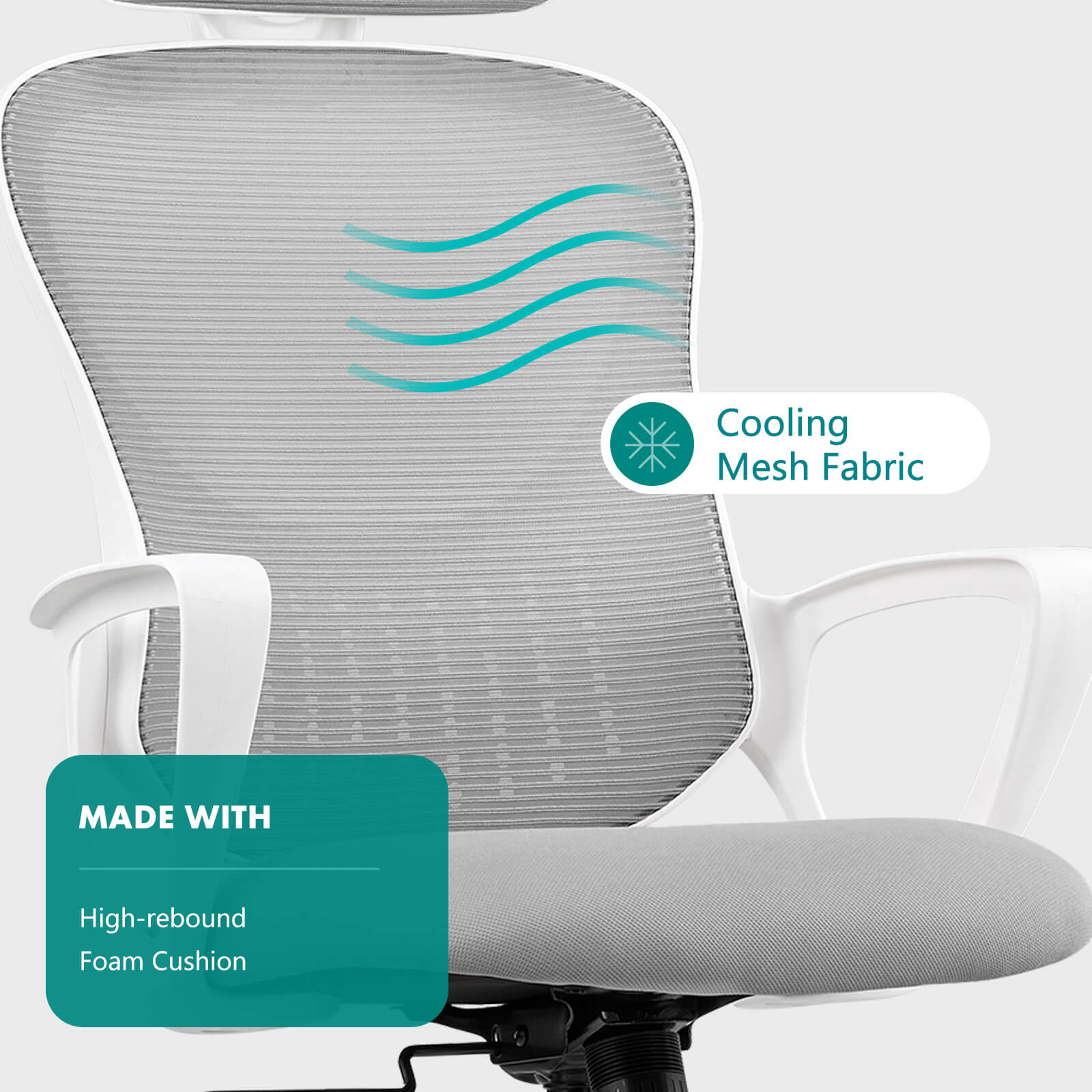 Office Chair High Back with Adjustable Headrest for Office