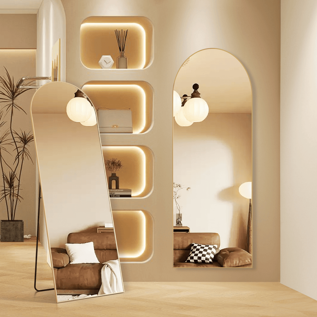 Floor Mirror with Slim Metal Frame for Bedroom