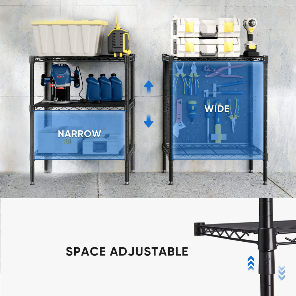 Shelf Metal Heavy Duty Construction For Kitchen Pantry