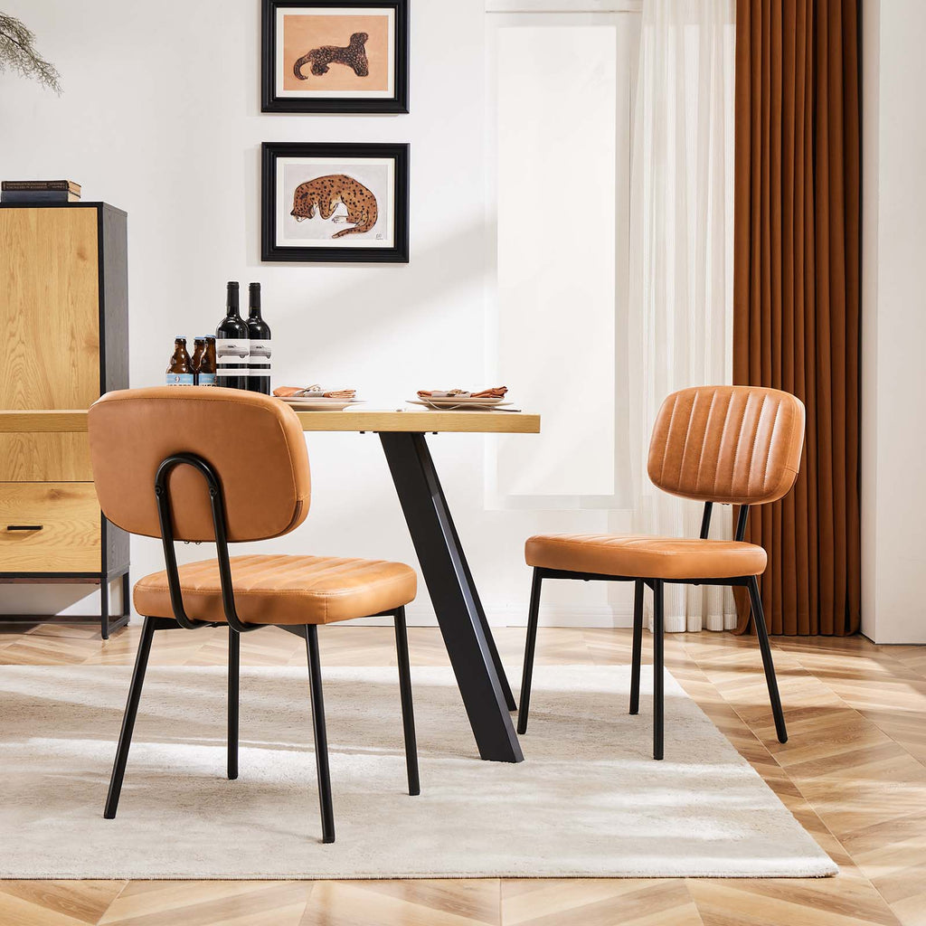 Dining Chair 2 Piece Faux Leather Cushion Set for Dining Room