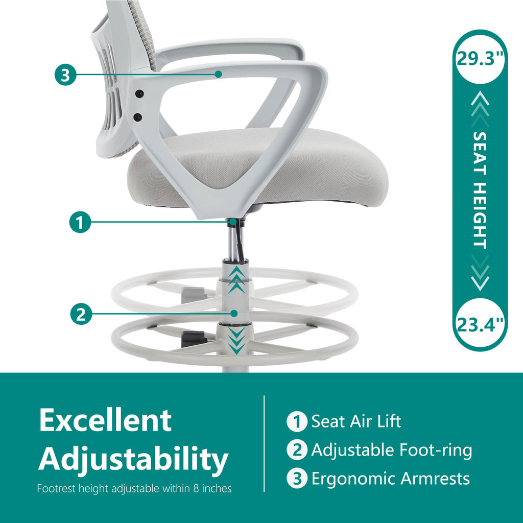 Tall Office Chair Height Adjustable