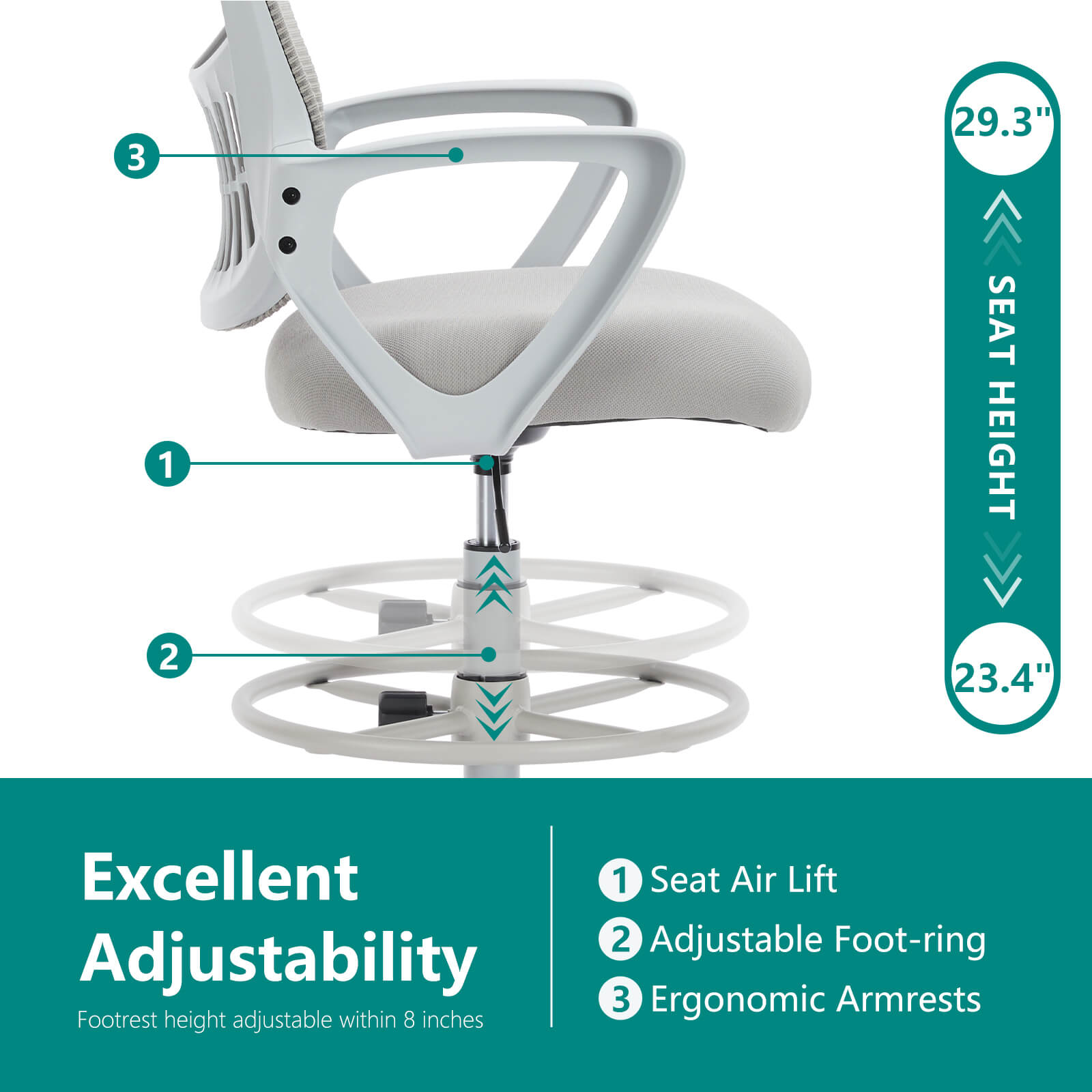 Tall Office Chair Height Adjustable