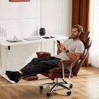 Computer Chair Leather with Leg Rest for Office