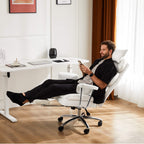 Computer Chair Leather with Leg Rest for Office