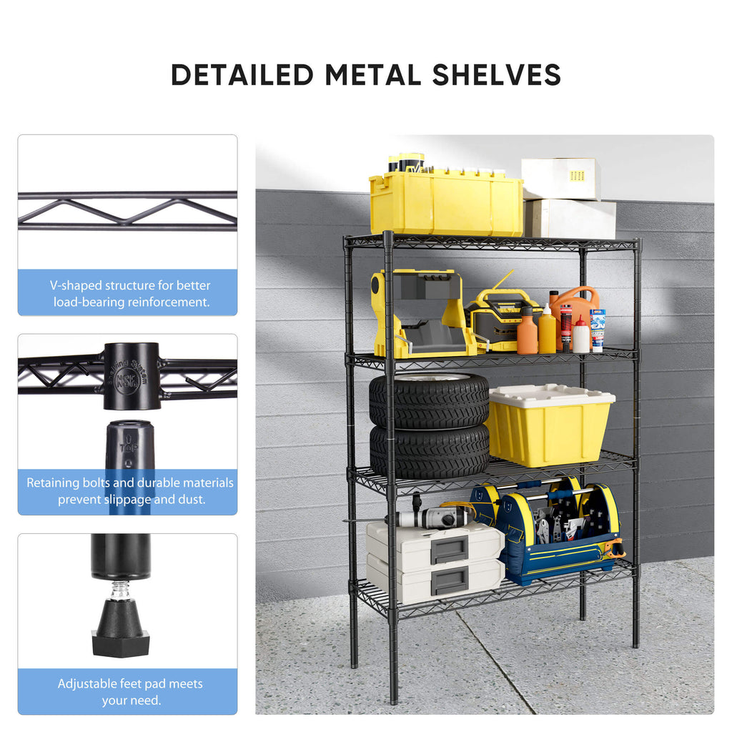 Shelf Metal Heavy Duty Construction For Kitchen Pantry
