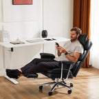 Computer Chair Leather with Leg Rest for Office