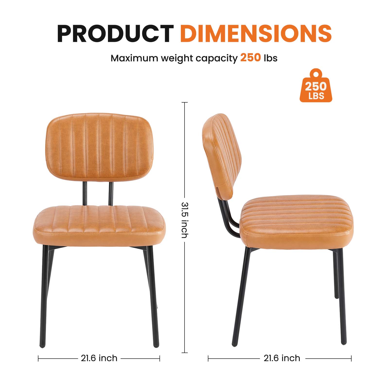 Dining Chair 2 Piece Faux Leather Cushion Set for Dining Room