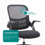 Office Chair with Reversible Armrest Lumbar Support