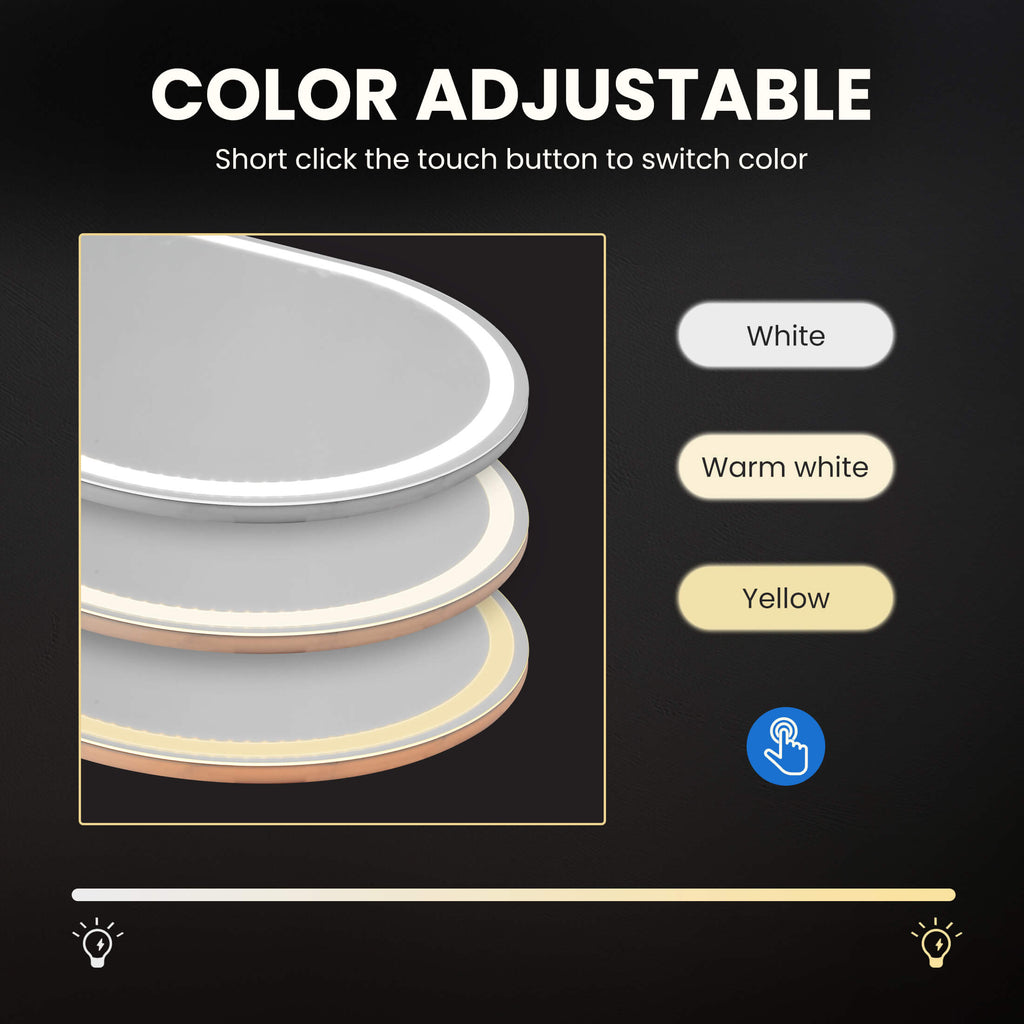 3-Color LED Illuminated Mirror for Indoors