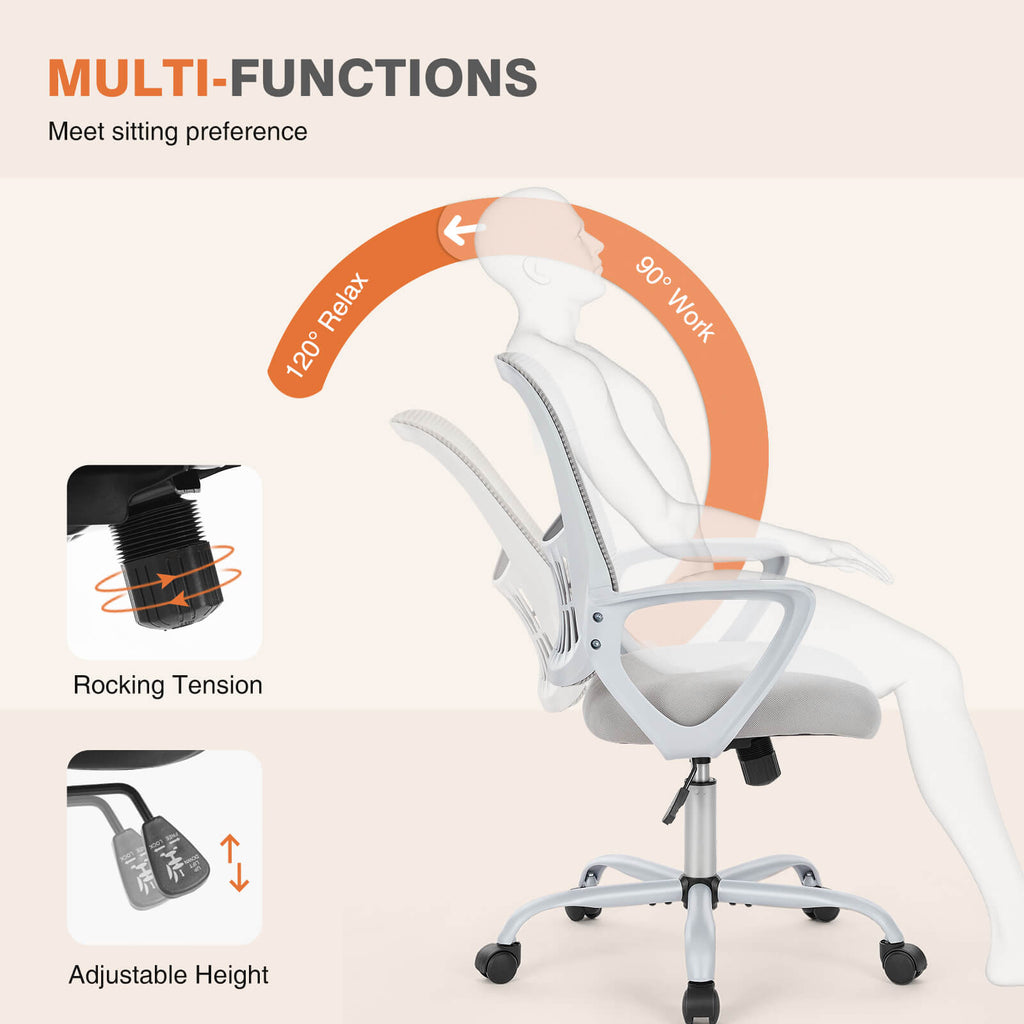 Office Chair with Lumbar Support and Armrests