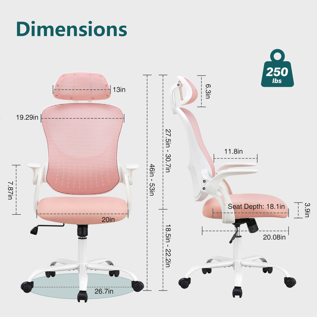 Office Chair High Back with Adjustable Headrest for Office