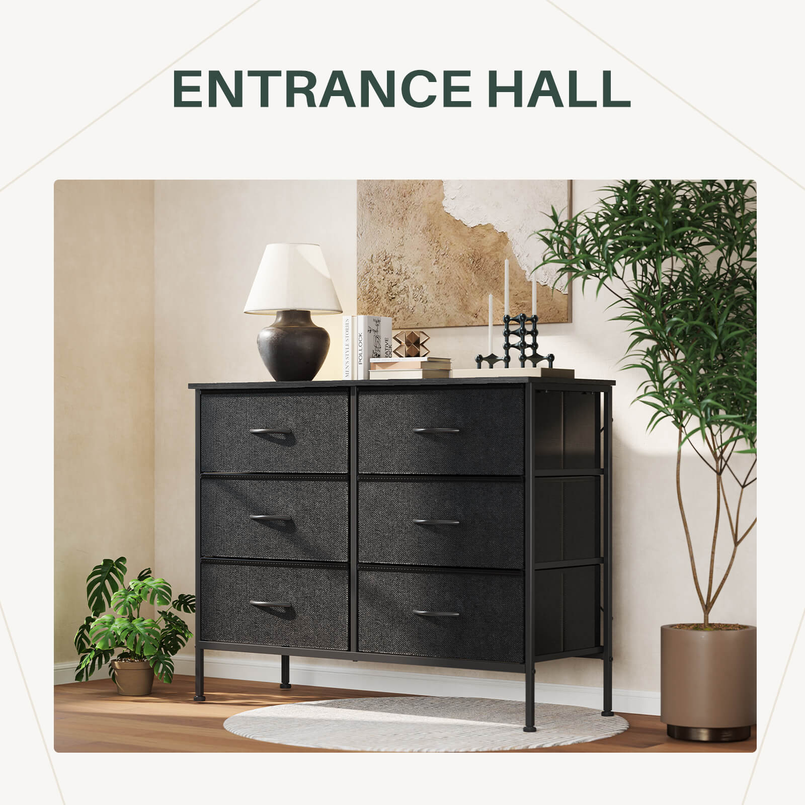 TV Stand with Wide Drawers for Bedroom