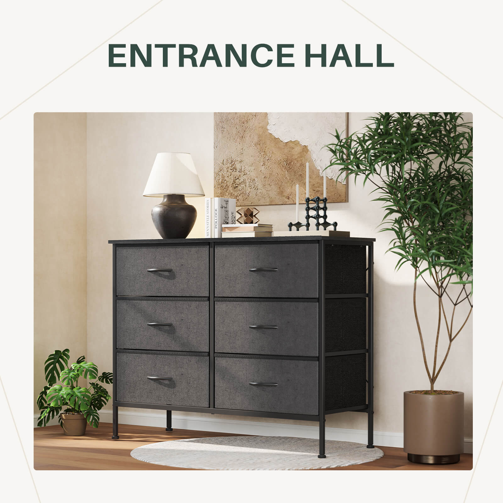 TV Stand with Wide Drawers for Bedroom