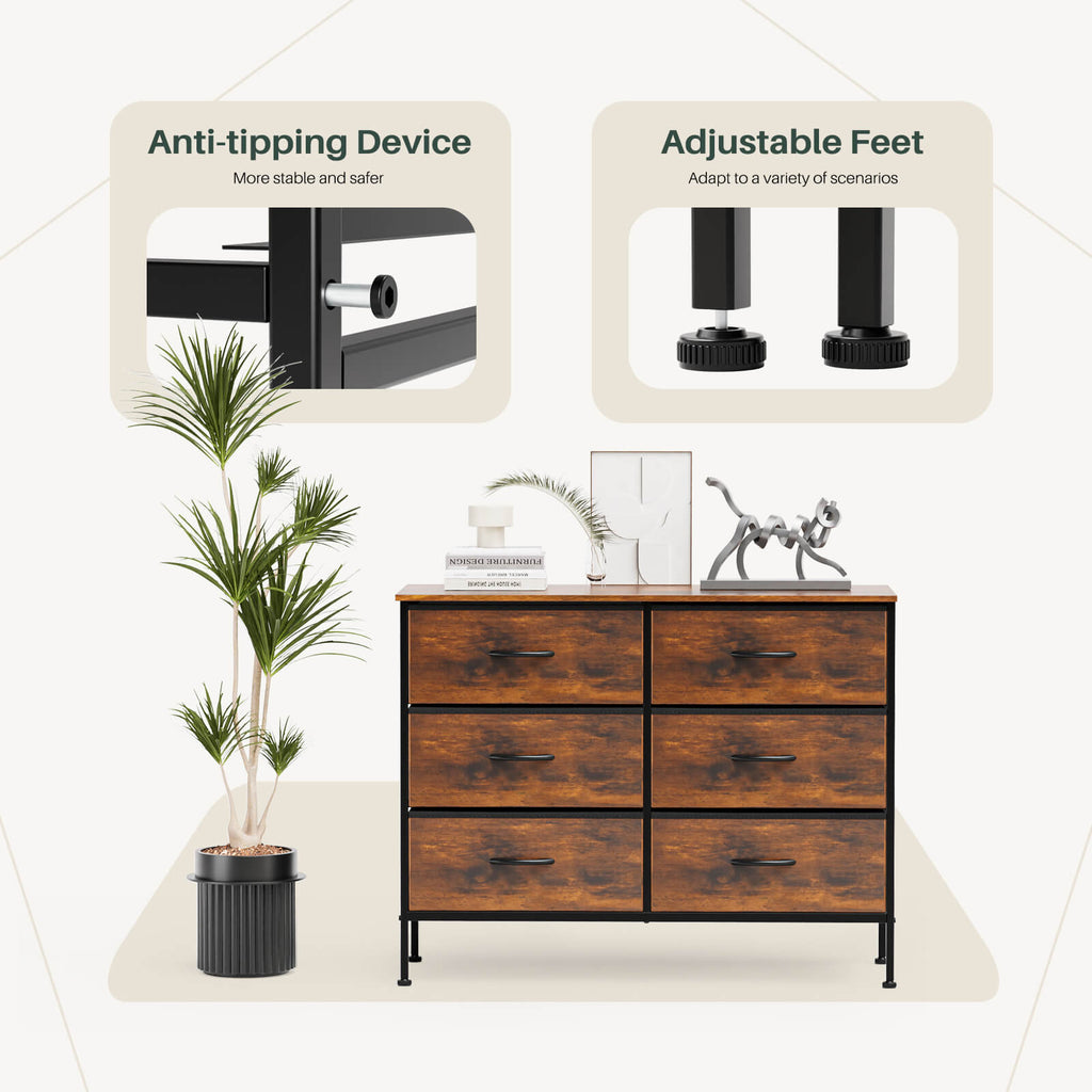 TV Stand with Wide Drawers for Bedroom