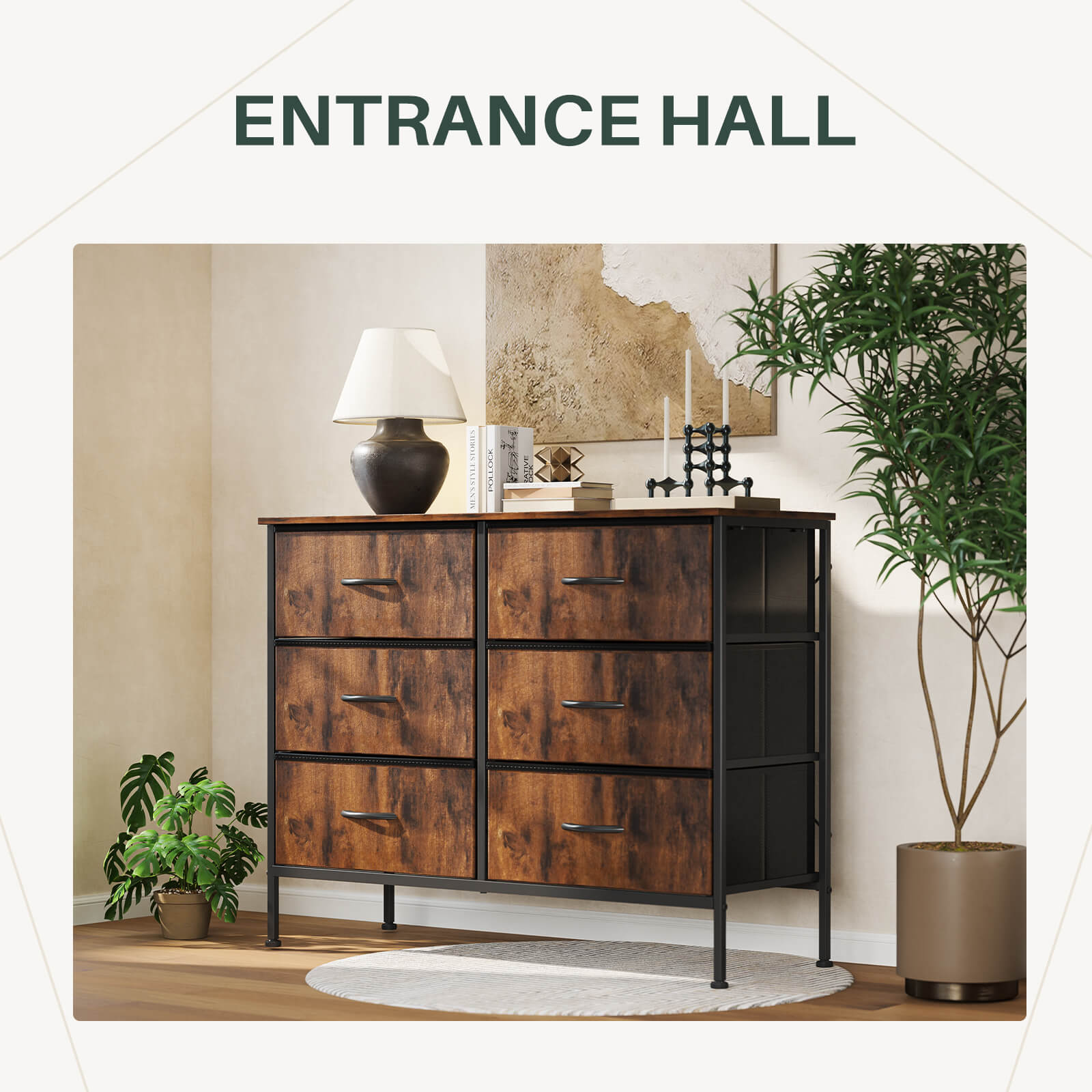 TV Stand with Wide Drawers for Bedroom