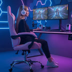 Gaming Chair with Footrest Upholstered Armrests for Home Office