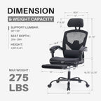 Office Chair with Lumbar Extendable Pedal