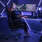 Gaming Chair with Footrest Upholstered Armrests for Home Office