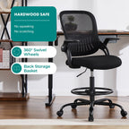 Office Chair with Reversible Armrest Lumbar Support