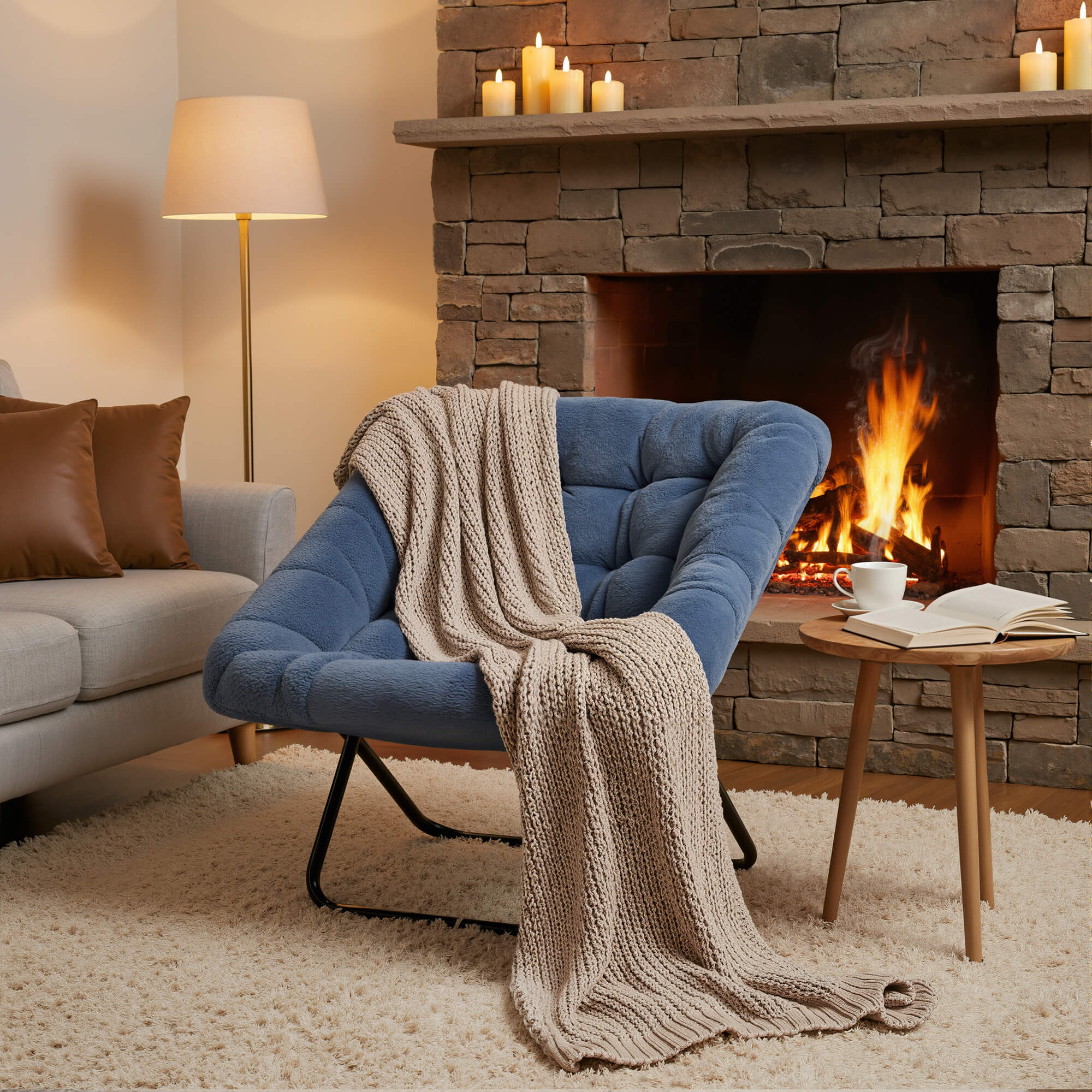 Foldable Saucer Moon Chair for Living Room