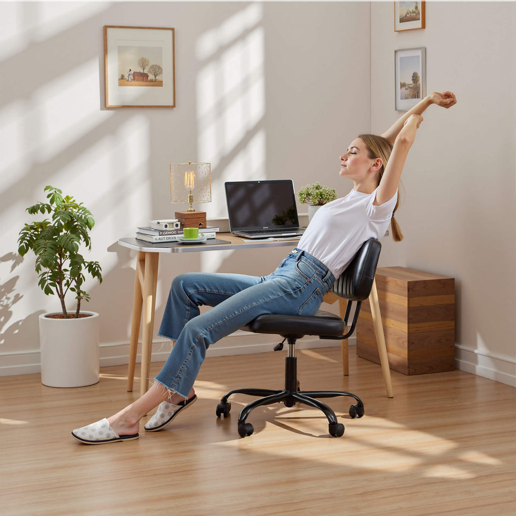 Computer Chair without Armrests Swivel for Study Room