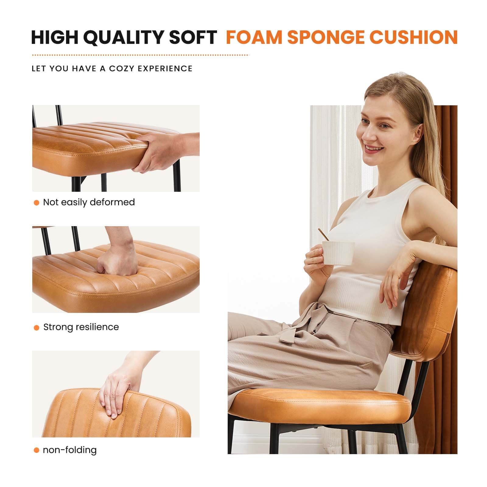 Dining Chair 2 Piece Faux Leather Cushion Set for Dining Room