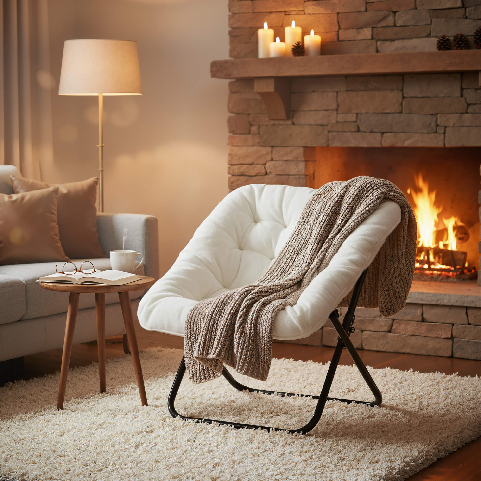 Foldable Saucer Moon Chair for Living Room