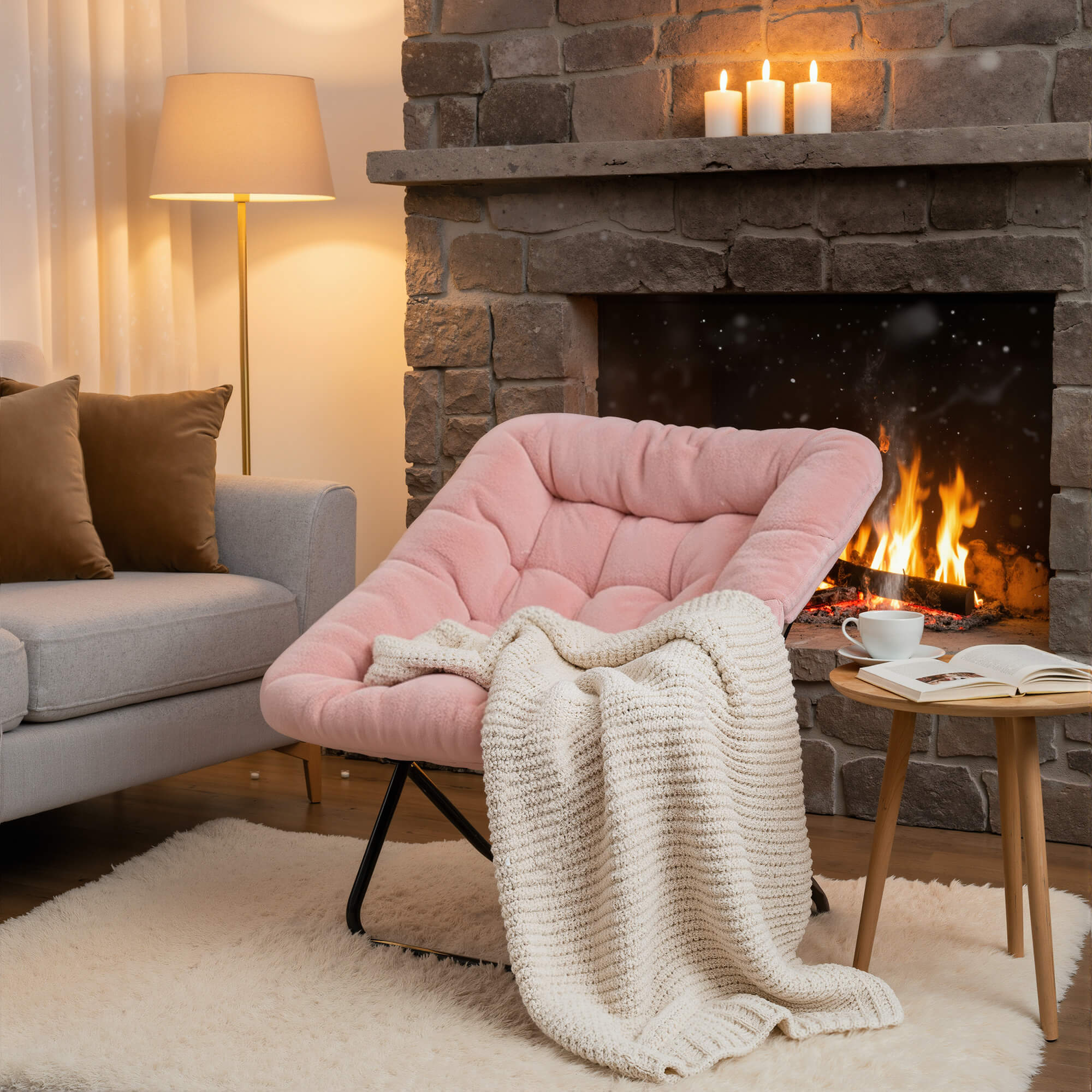 Foldable Saucer Moon Chair for Living Room