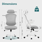 Office Chair High Back with Adjustable Headrest for Office