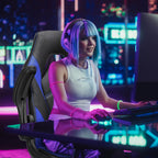 Leather Gaming Chair Height Adjustable For Playroom