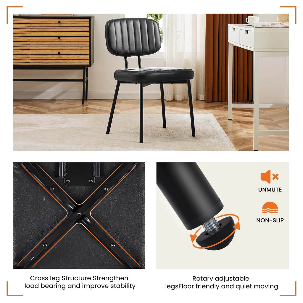 Dining Chair 2 Piece Faux Leather Cushion Set for Dining Room