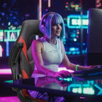 Leather Gaming Chair Height Adjustable For Playroom