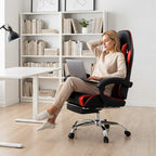Gaming Chair with Footrest Upholstered Armrests for Home Office
