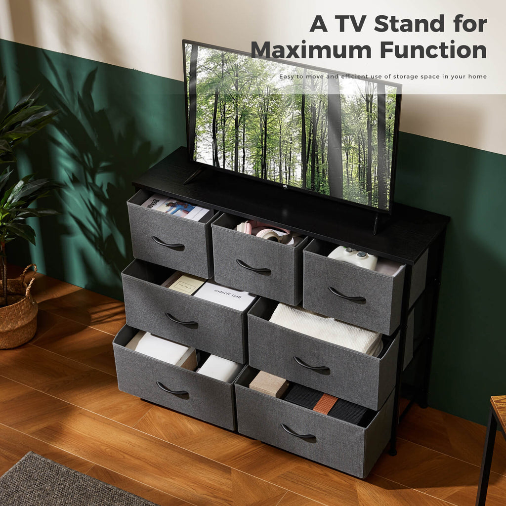 Dresser Wooden Top with Storage for Living Room Bedroom