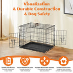 Dog Crate Double Door with Divider Foldable Indoor/Outdoor