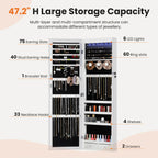 Jewellery Cabinet Hangable with Mirror for Bedroom