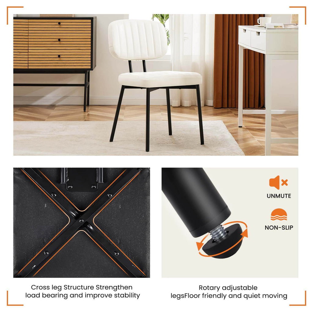 Dining Chair 2 Piece Faux Leather Cushion Set for Dining Room