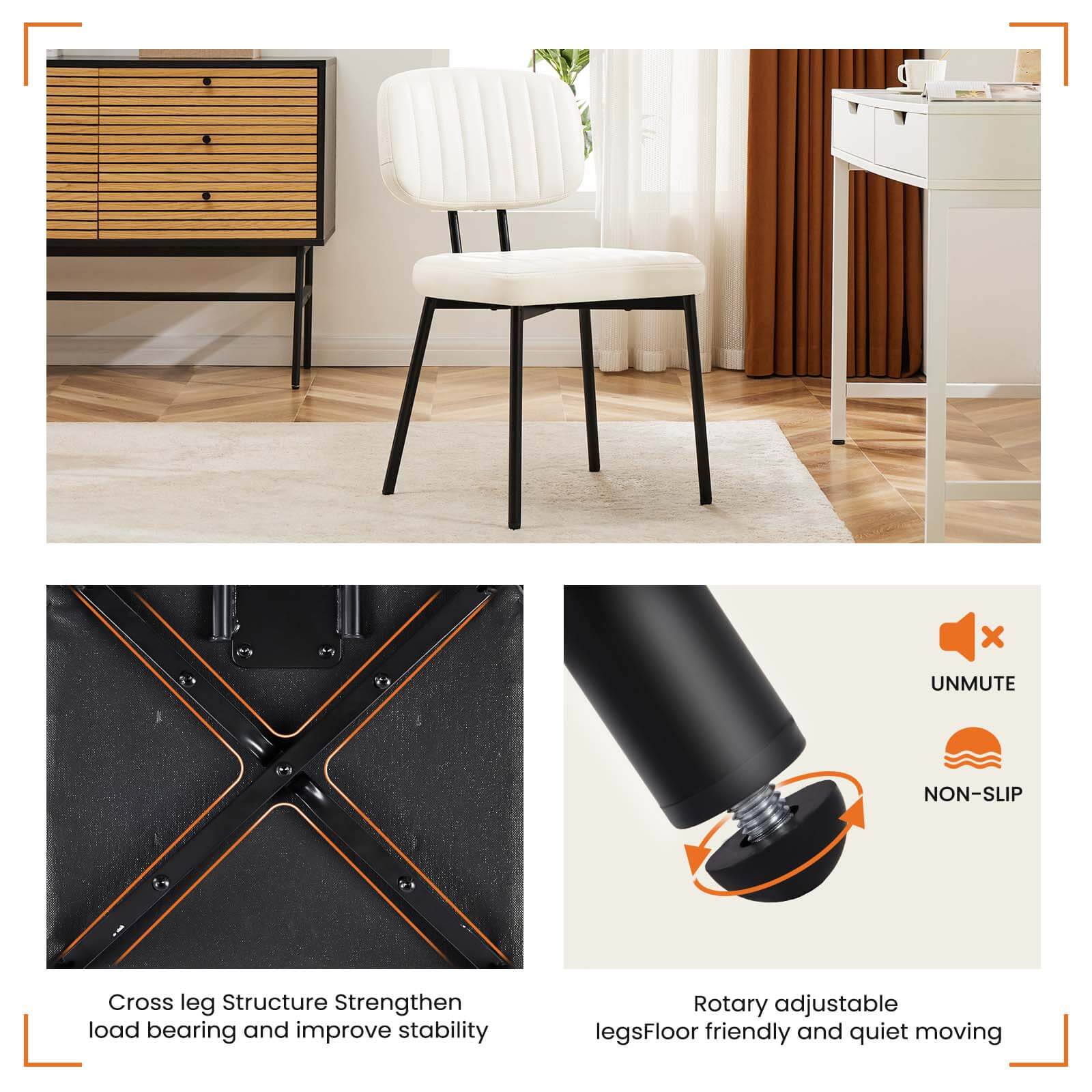 Dining Chair 2 Piece Faux Leather Cushion Set for Dining Room