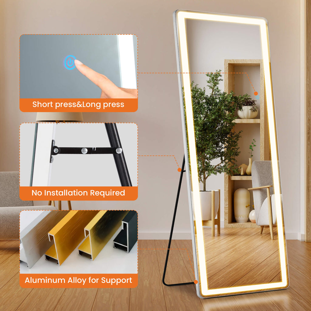3-Color LED Illuminated Mirror for Indoors